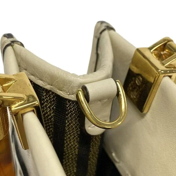 FENDI Sunshine Shopper 2WAY 8BS051 Cream Leather - Women's Tote Bag - Picture 11 of 14